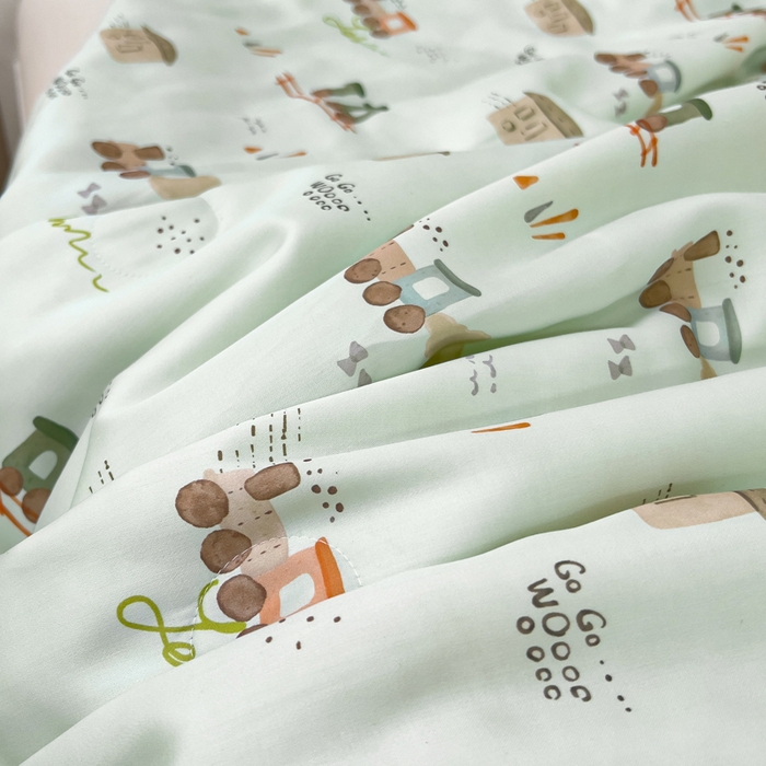 91家纺网 家纺一手货源 找家纺 御棉坊 2026春夏A类天丝活性印染儿童大豆夏被宝宝夏凉被幼儿园午睡空调被薄被子 荒野列车