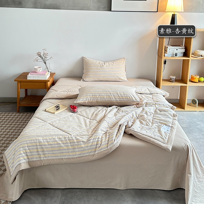 91家纺网 家纺一手货源 找家纺 （总）春皖家纺 2026新款全棉色织羽丝绒夏被-风格1