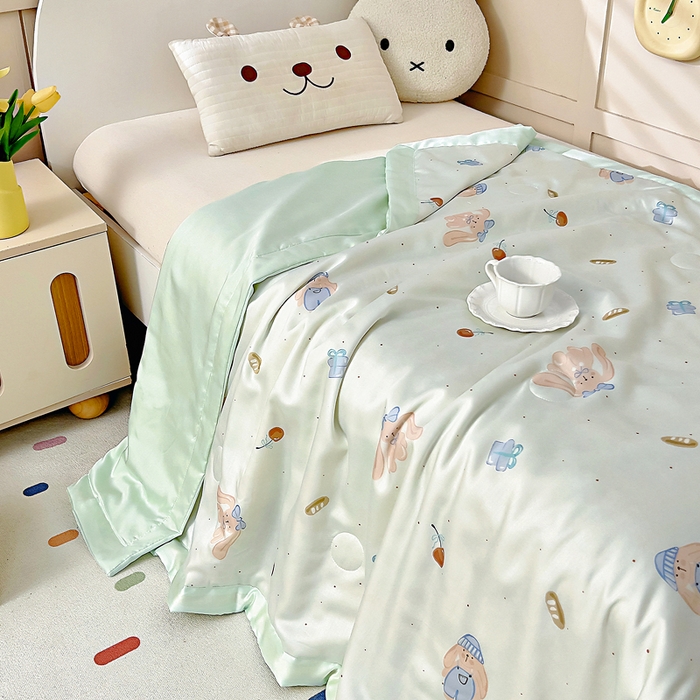 91家纺网 家纺一手货源 找家纺 御棉坊 2026春夏A类天丝活性印染儿童大豆夏被宝宝夏凉被幼儿园午睡空调被薄被子 乐乐兔