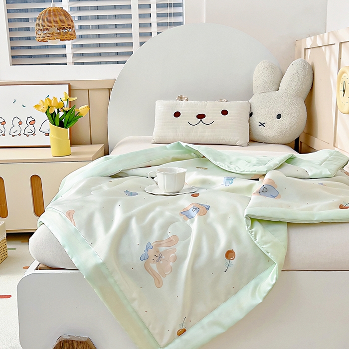 91家纺网 家纺一手货源 找家纺 御棉坊 2026春夏A类天丝活性印染儿童大豆夏被宝宝夏凉被幼儿园午睡空调被薄被子 乐乐兔