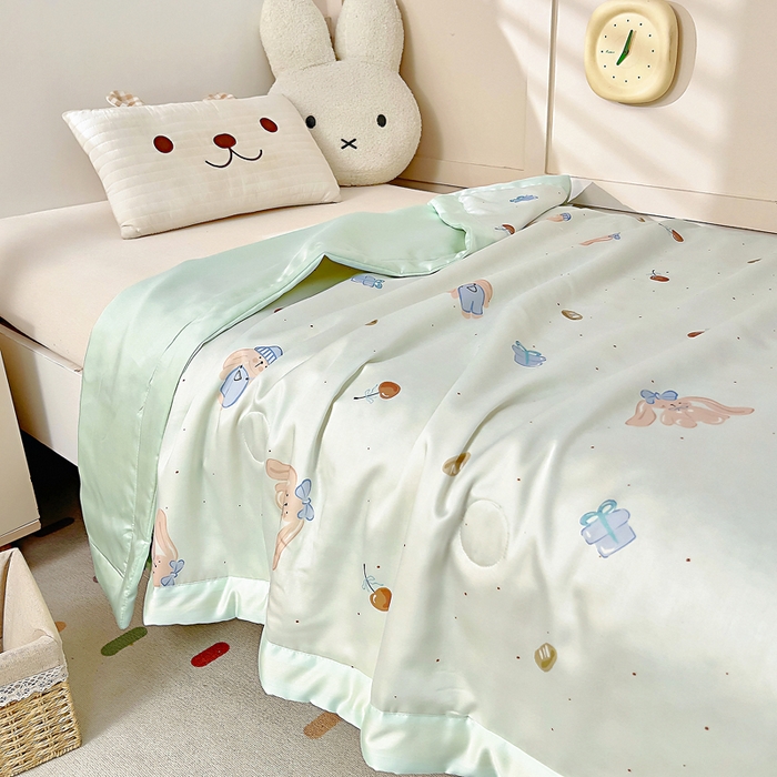 91家纺网 家纺一手货源 找家纺 御棉坊 2026春夏A类天丝活性印染儿童大豆夏被宝宝夏凉被幼儿园午睡空调被薄被子 乐乐兔