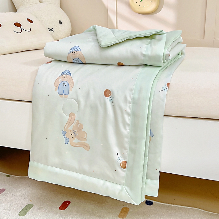 91家纺网 家纺一手货源 找家纺 御棉坊 2026春夏A类天丝活性印染儿童大豆夏被宝宝夏凉被幼儿园午睡空调被薄被子 乐乐兔