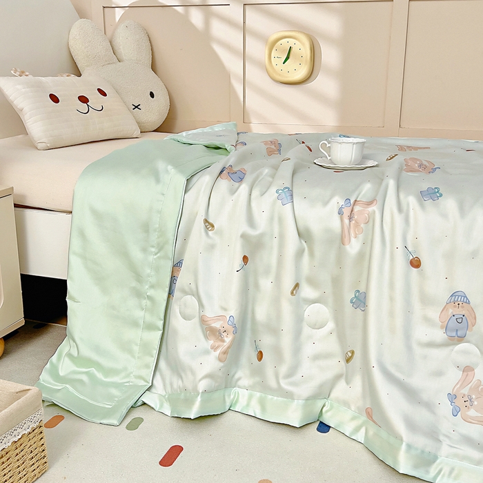 91家纺网 家纺一手货源 找家纺 御棉坊 2026春夏A类天丝活性印染儿童大豆夏被宝宝夏凉被幼儿园午睡空调被薄被子 乐乐兔