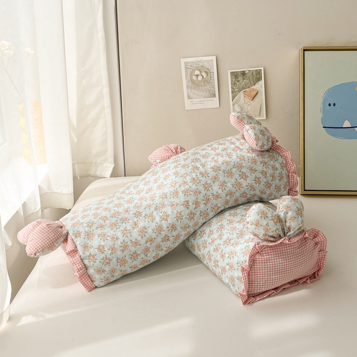 （总）小桃姐家纺 直播爆款全棉双层纱卡通荞麦枕芯枕头儿童学生成人护颈枕兔兔荞麦枕