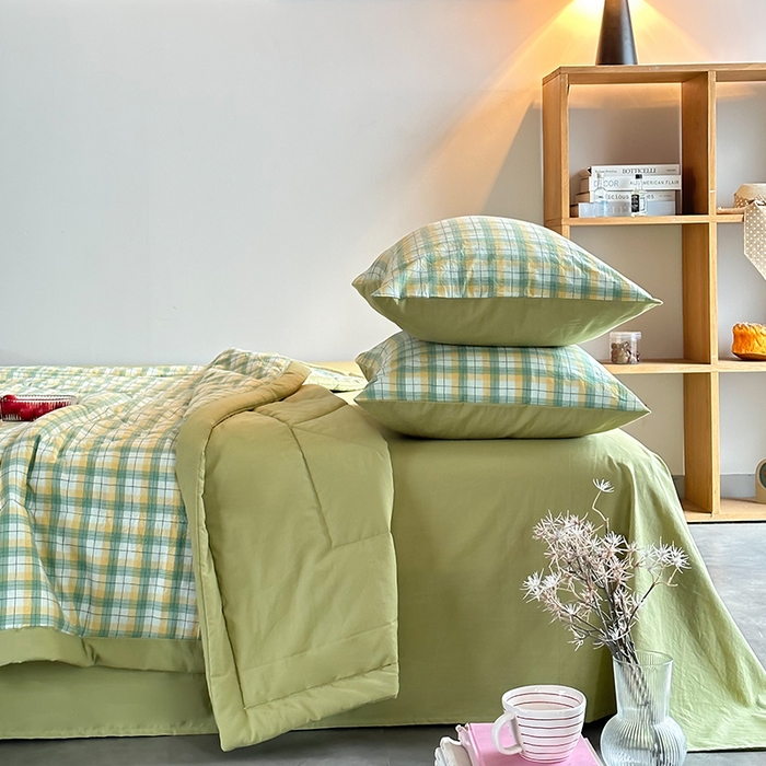 91家纺网 家纺一手货源 找家纺 春皖家纺 2026新款全棉色织羽丝绒夏被-风格1 栗木-芒格