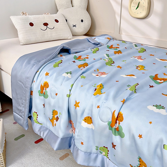 91家纺网 家纺一手货源 找家纺 御棉坊 2026春夏A类天丝活性印染儿童大豆夏被宝宝夏凉被幼儿园午睡空调被薄被子 曼波恐龙