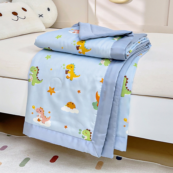 91家纺网 家纺一手货源 找家纺 御棉坊 2026春夏A类天丝活性印染儿童大豆夏被宝宝夏凉被幼儿园午睡空调被薄被子 曼波恐龙