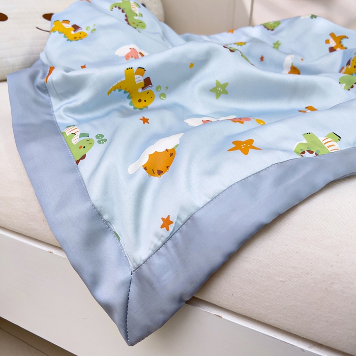 91家纺网 家纺一手货源 找家纺 御棉坊 2026春夏A类天丝活性印染儿童大豆夏被宝宝夏凉被幼儿园午睡空调被薄被子 曼波恐龙