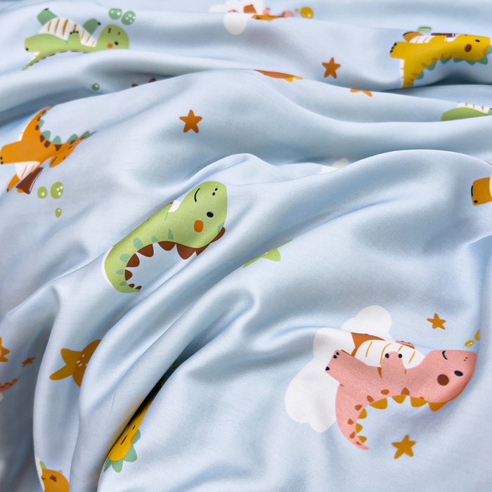 91家纺网 家纺一手货源 找家纺 御棉坊 2026春夏A类天丝活性印染儿童大豆夏被宝宝夏凉被幼儿园午睡空调被薄被子 曼波恐龙