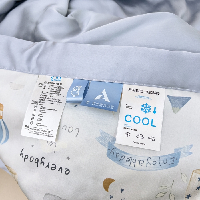 91家纺网 家纺一手货源 找家纺 御棉坊 2026春夏A类天丝活性印染儿童大豆夏被宝宝夏凉被幼儿园午睡空调被薄被子 雪国恐龙