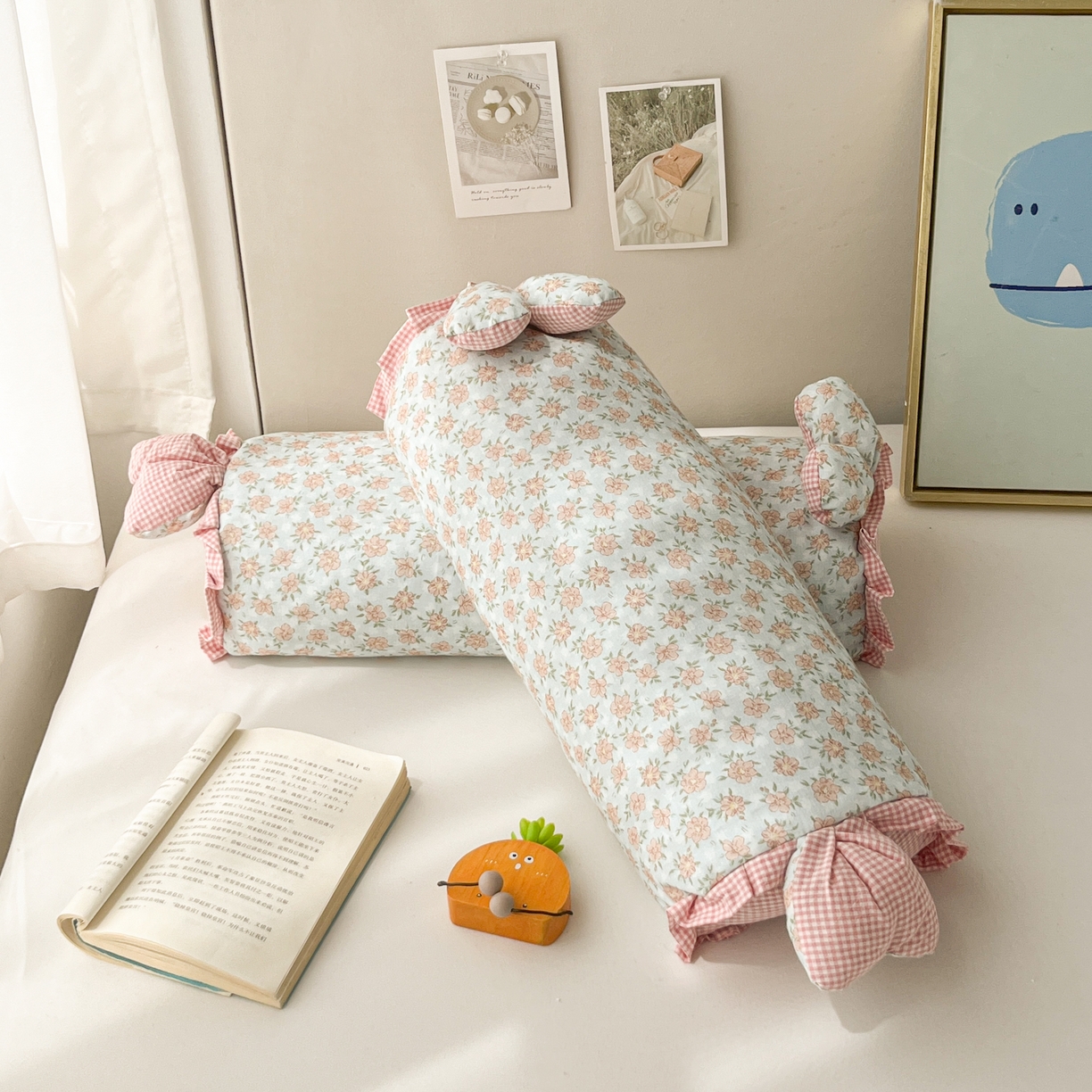 91家纺网 家纺一手货源 找家纺 小桃姐家纺 直播爆款全棉双层纱卡通荞麦枕芯枕头儿童学生成人护颈枕兔兔荞麦枕 春天里