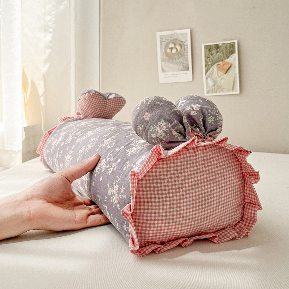 91家纺网 家纺一手货源 找家纺 小桃姐家纺 直播爆款全棉双层纱卡通荞麦枕芯枕头儿童学生成人护颈枕兔兔荞麦枕 复古小花