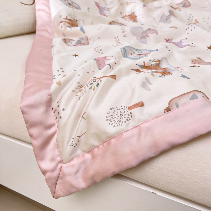 91家纺网 家纺一手货源 找家纺 御棉坊 2026春夏A类天丝活性印染儿童大豆夏被宝宝夏凉被幼儿园午睡空调被薄被子 元气粉世界