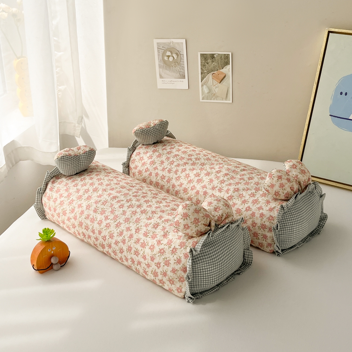 91家纺网 家纺一手货源 找家纺 小桃姐家纺 直播爆款全棉双层纱卡通荞麦枕芯枕头儿童学生成人护颈枕兔兔荞麦枕 梨馥