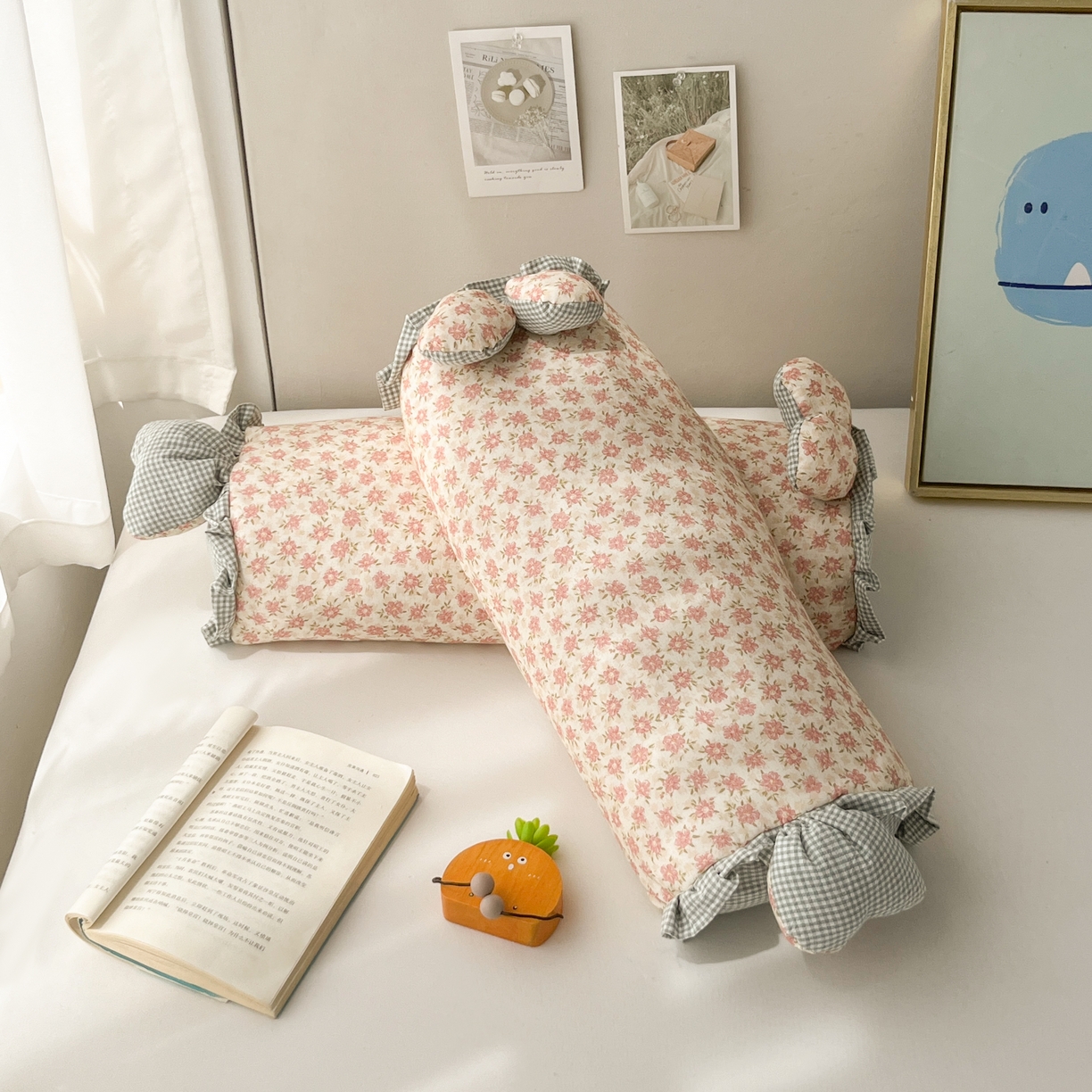 91家纺网 家纺一手货源 找家纺 小桃姐家纺 直播爆款全棉双层纱卡通荞麦枕芯枕头儿童学生成人护颈枕兔兔荞麦枕 梨馥