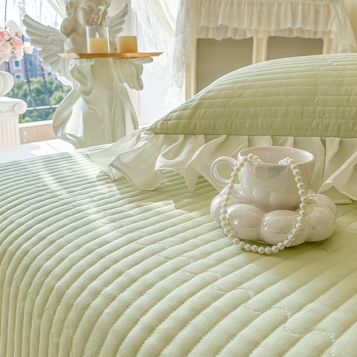 91家纺网 家纺一手货源 找家纺 网红馆（ck家纺）2026新款星河蜜语全棉床盖四件套单床盖 星河蜜语 绿