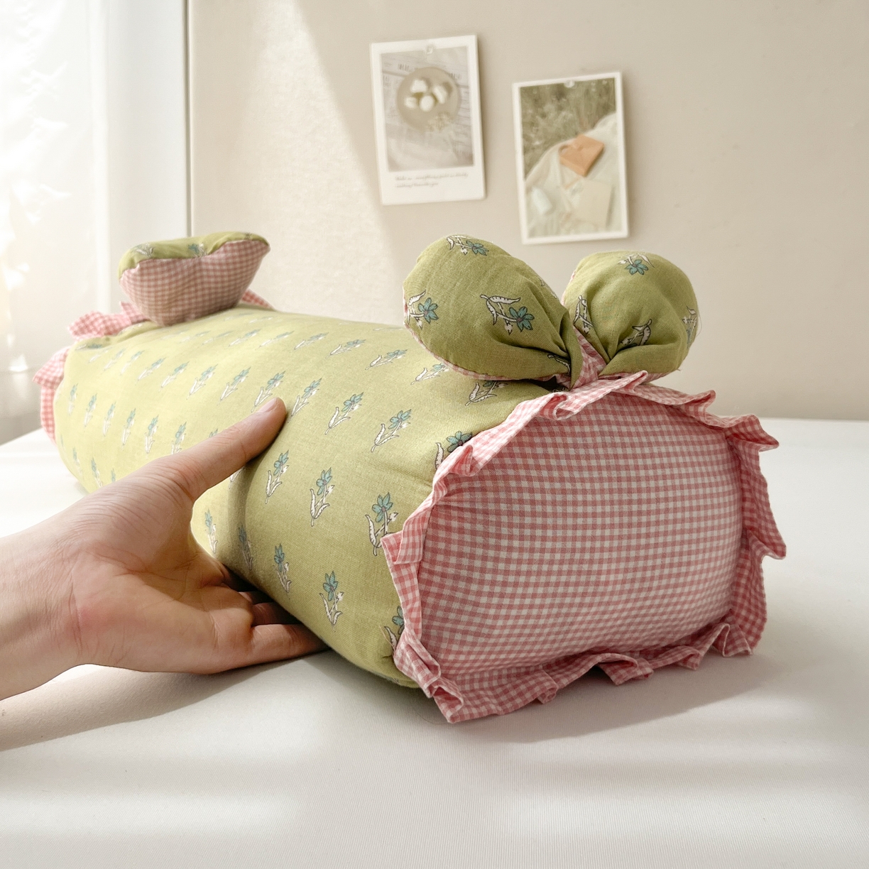 91家纺网 家纺一手货源 找家纺 小桃姐家纺 直播爆款全棉双层纱卡通荞麦枕芯枕头儿童学生成人护颈枕兔兔荞麦枕 绿野