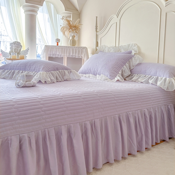 91家纺网 家纺一手货源 找家纺 网红馆（ck家纺）2026新款星河蜜语全棉床盖四件套单床盖 星河蜜语 紫