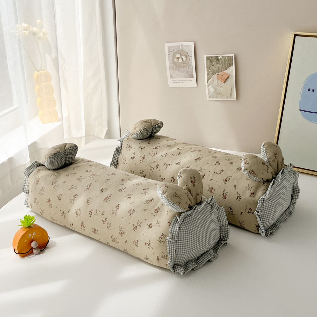 91家纺网 家纺一手货源 找家纺 小桃姐家纺 直播爆款全棉双层纱卡通荞麦枕芯枕头儿童学生成人护颈枕兔兔荞麦枕 一粟桔梗