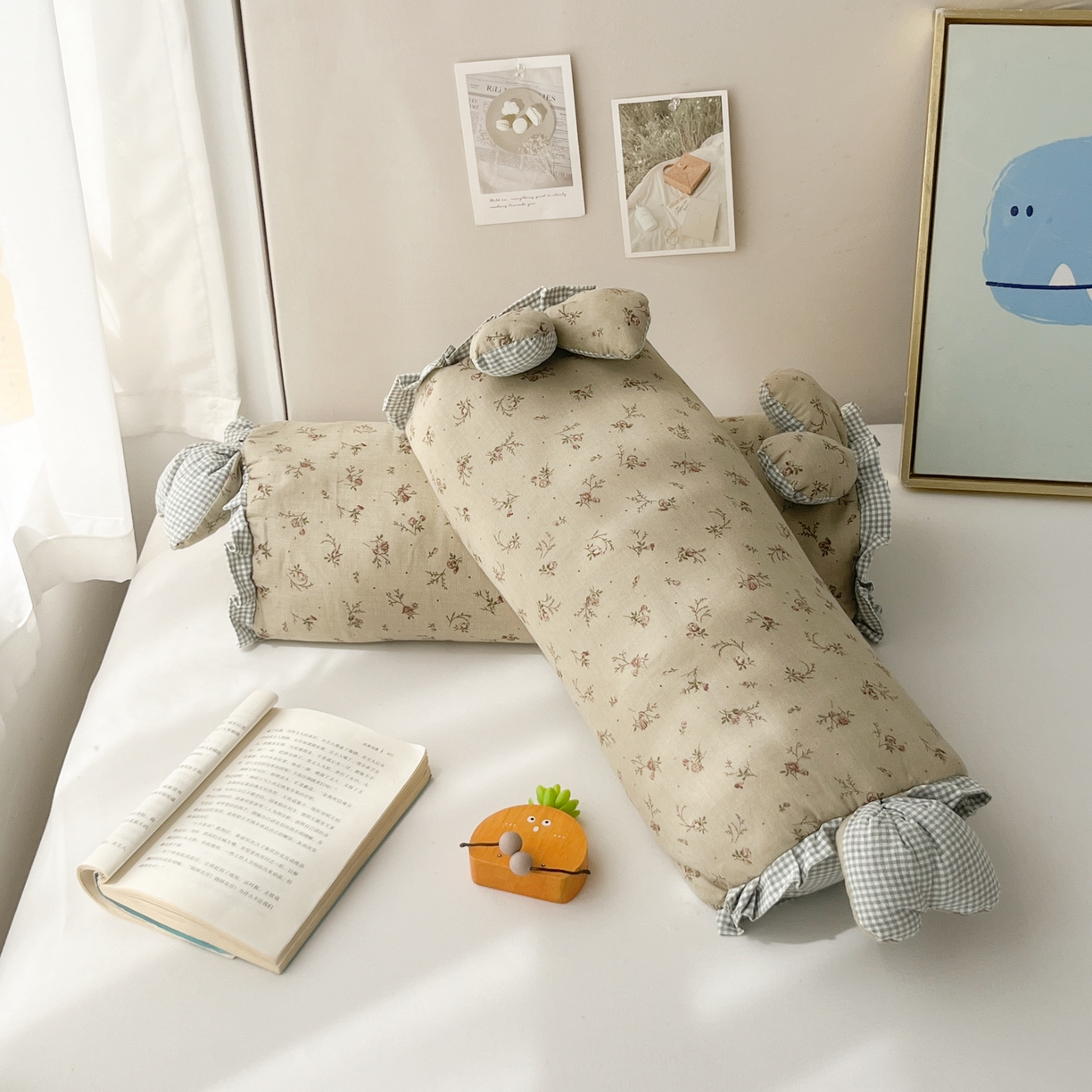 91家纺网 家纺一手货源 找家纺 小桃姐家纺 直播爆款全棉双层纱卡通荞麦枕芯枕头儿童学生成人护颈枕兔兔荞麦枕 一粟桔梗