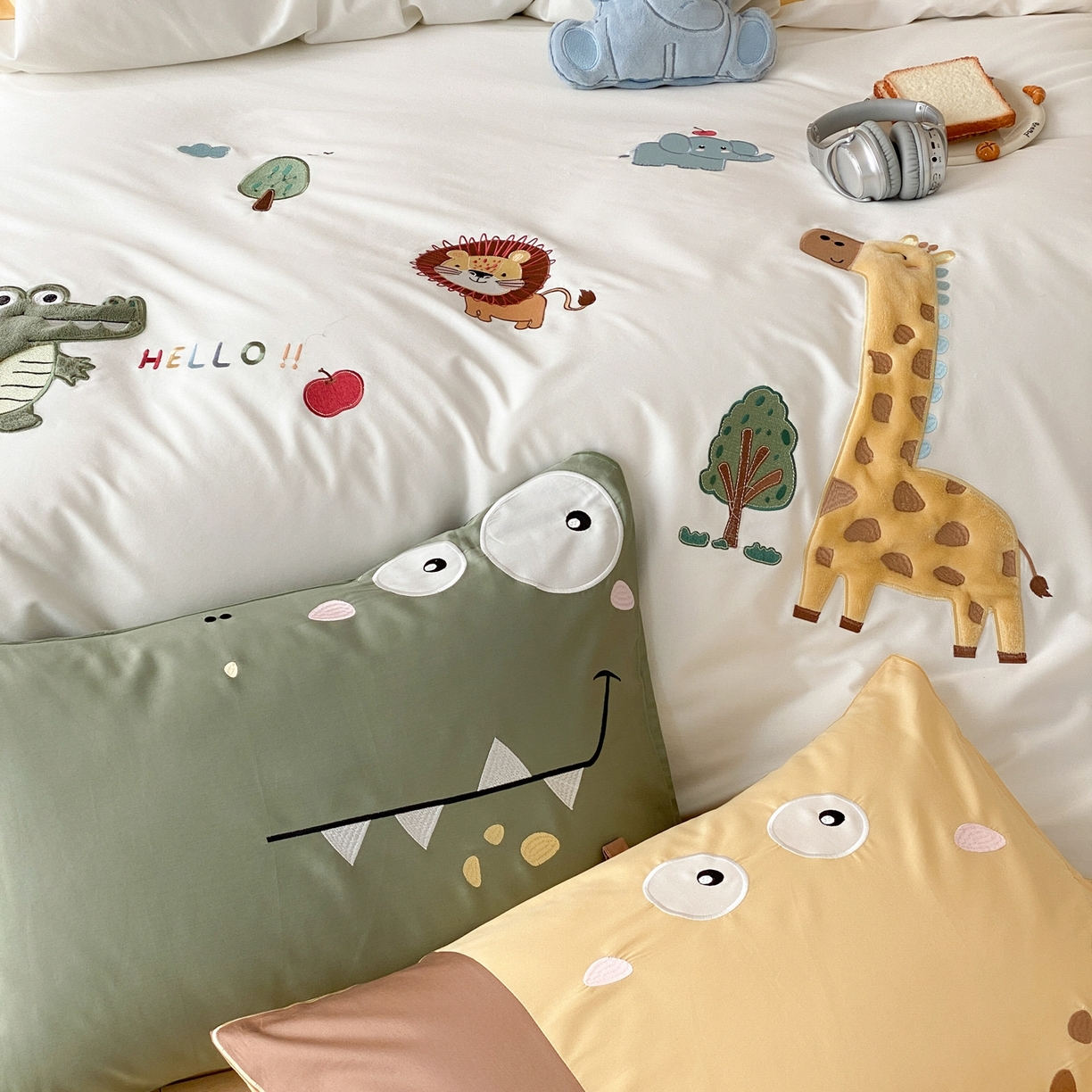 91家纺网 家纺一手货源 找家纺 （总）星野 2026春夏新品100双股澳棉刺绣贴布绣四件套--森林探索