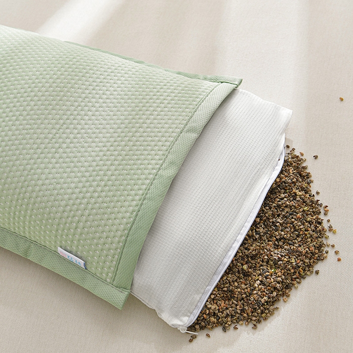 91家纺网 家纺一手货源 找家纺 小桃姐家纺 2025新款熊猫卡通小恐龙刺绣荞麦枕 枕头枕芯 绿色-小熊猫