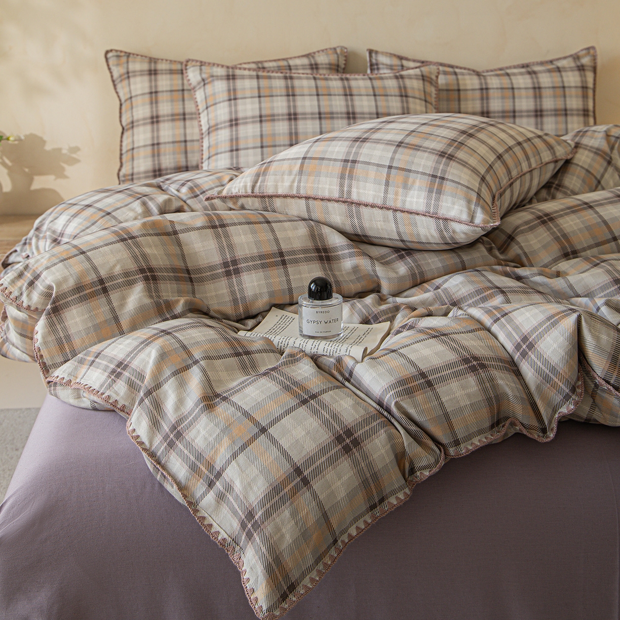 91家纺网 家纺一手货源 找家纺 （总）桃子家居 2026新款A类纯棉棉麻三角针工艺贝壳边简约水洗棉麻四件套系列