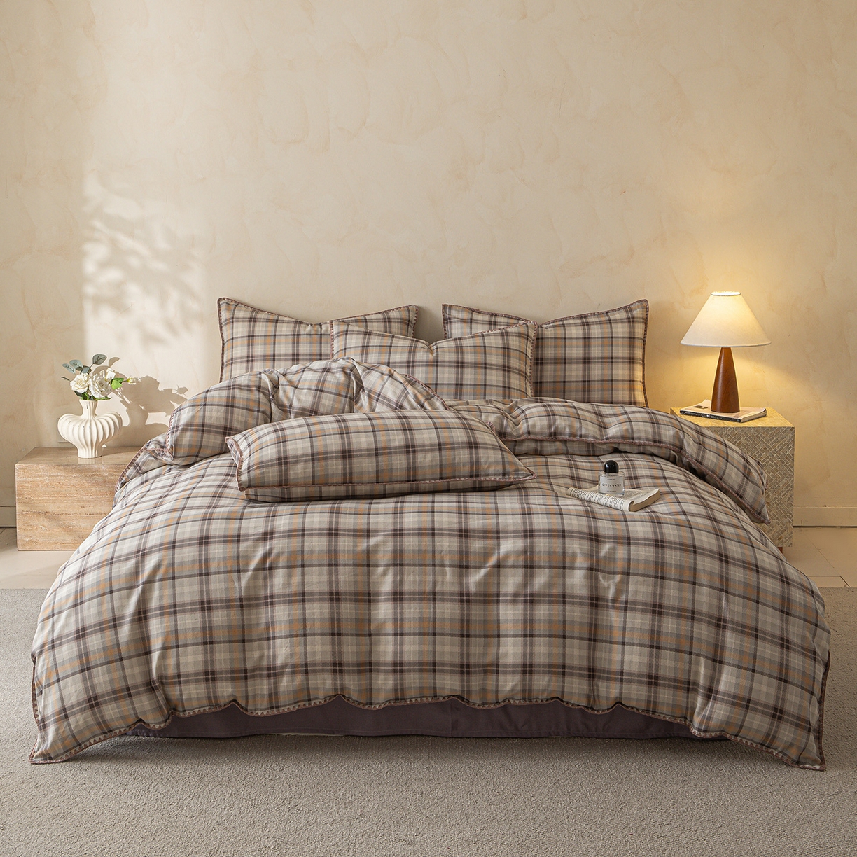 91家纺网 家纺一手货源 找家纺 （总）桃子家居 2026新款A类纯棉棉麻三角针工艺贝壳边简约水洗棉麻四件套系列