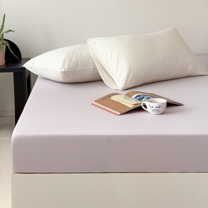 91家纺网 家纺一手货源 找家纺 法芙娜家纺 2026新款纯色165克双面锦氨凉感冰皮床笠 紫色