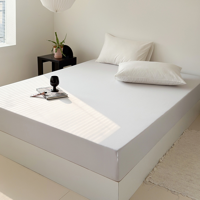 91家纺网 家纺一手货源 找家纺 法芙娜家纺 2026新款纯色165克双面锦氨凉感冰皮床笠 灰色