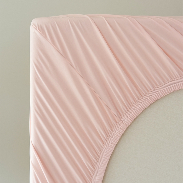 91家纺网 家纺一手货源 找家纺 法芙娜家纺 2026新款纯色165克双面锦氨凉感冰皮床笠 粉色