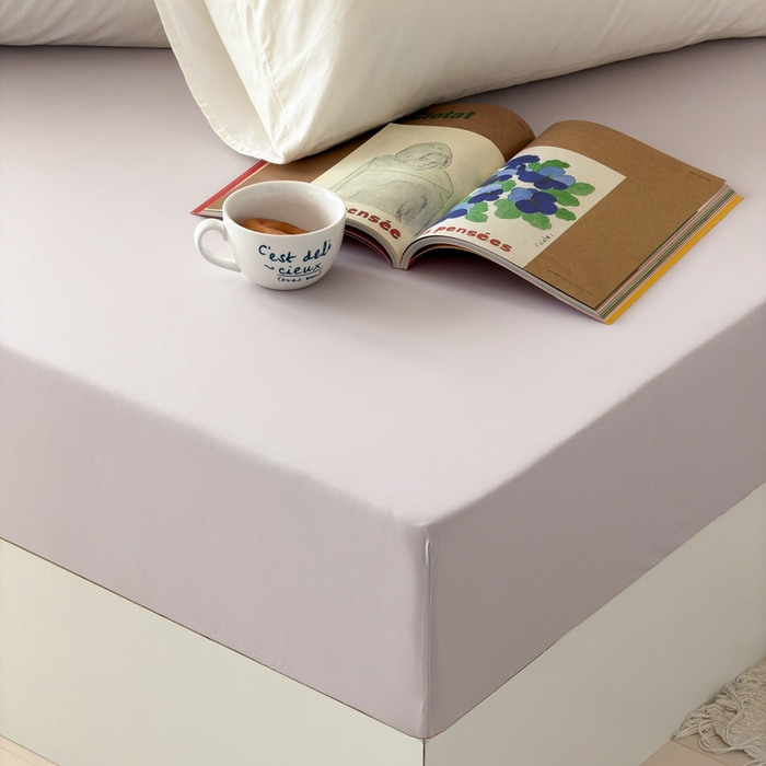 91家纺网 家纺一手货源 找家纺 法芙娜家纺 2026新款纯色165克双面锦氨凉感冰皮床笠 紫色