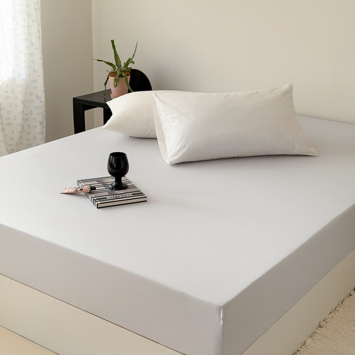 91家纺网 家纺一手货源 找家纺 法芙娜家纺 2026新款纯色165克双面锦氨凉感冰皮床笠 灰色