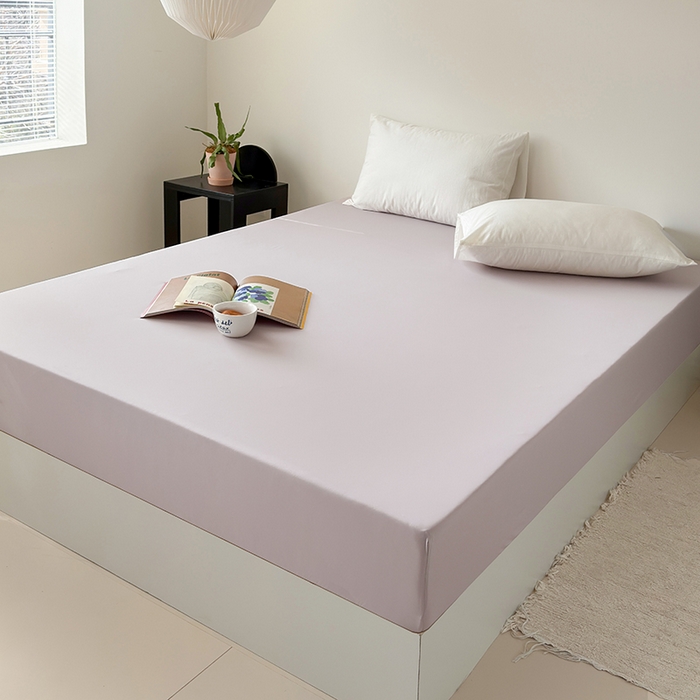 91家纺网 家纺一手货源 找家纺 法芙娜家纺 2026新款纯色165克双面锦氨凉感冰皮床笠 紫色