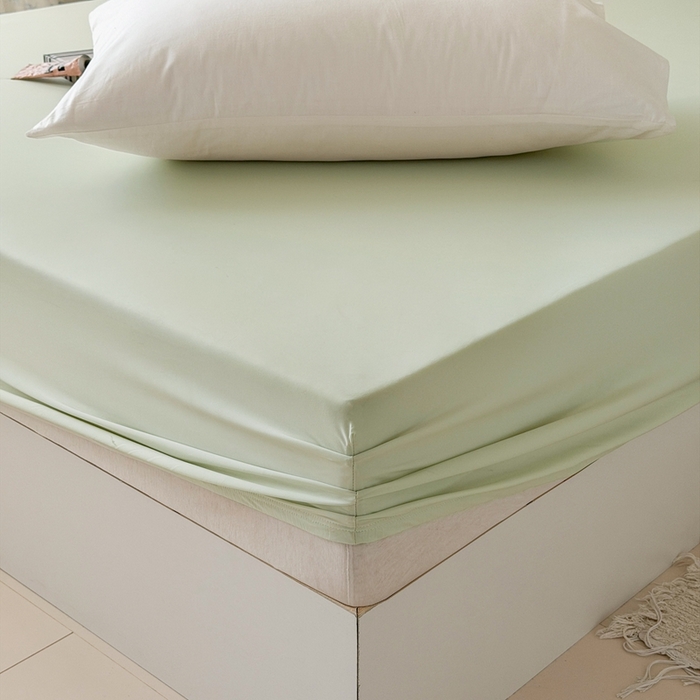 91家纺网 家纺一手货源 找家纺 法芙娜家纺 2026新款纯色165克双面锦氨凉感冰皮床笠 绿色