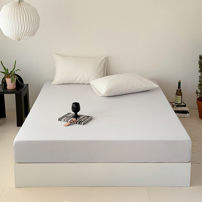 91家纺网 家纺一手货源 找家纺 法芙娜家纺 2026新款纯色165克双面锦氨凉感冰皮床笠 灰色