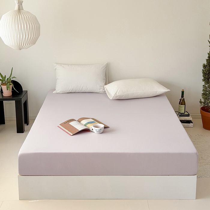 91家纺网 家纺一手货源 找家纺 法芙娜家纺 2026新款纯色165克双面锦氨凉感冰皮床笠 紫色