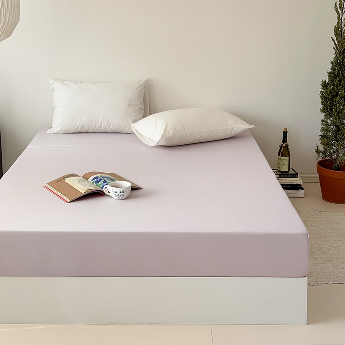 91家纺网 家纺一手货源 找家纺 法芙娜家纺 2026新款纯色165克双面锦氨凉感冰皮床笠 紫色