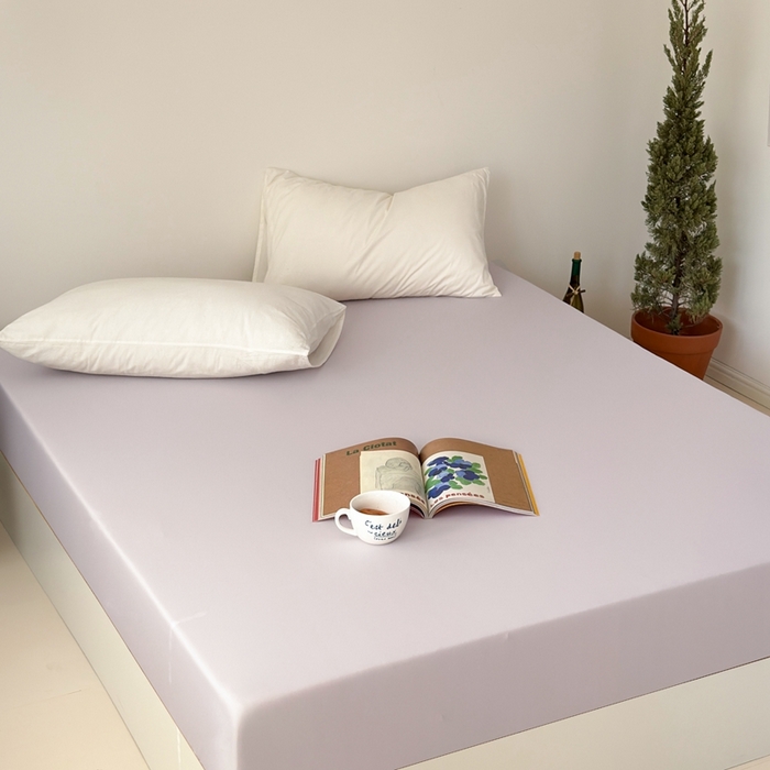 91家纺网 家纺一手货源 找家纺 法芙娜家纺 2026新款纯色165克双面锦氨凉感冰皮床笠 紫色