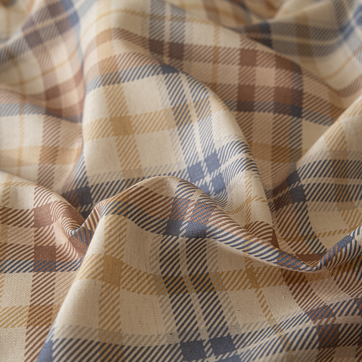 91家纺网 家纺一手货源 找家纺 桃子家居 2026新款A类纯棉棉麻三角针工艺贝壳边简约水洗棉麻四件套系列 棉麻-三角针雾蓝格