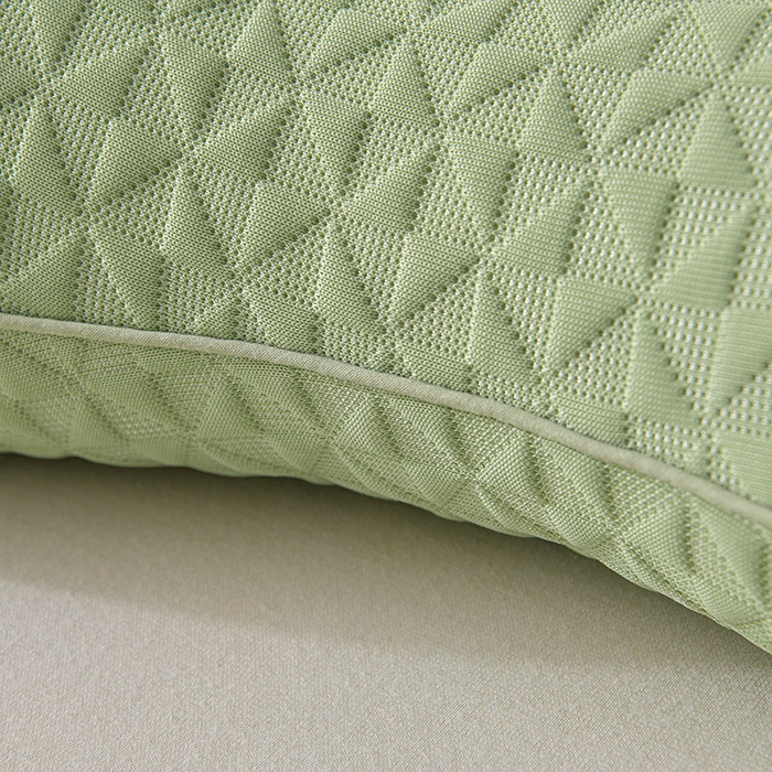 91家纺网 家纺一手货源 找家纺 小桃姐家纺 2025新款凉感冰丝苦荞骨形护颈枕 枕头枕芯 凉感冰丝苦荞骨形护颈枕-绿色