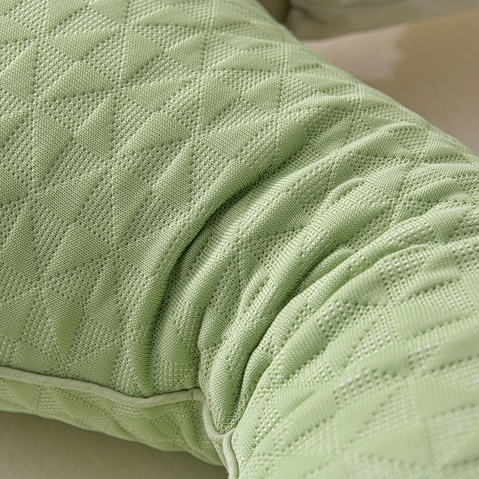 91家纺网 家纺一手货源 找家纺 小桃姐家纺 2025新款凉感冰丝苦荞骨形护颈枕 枕头枕芯 凉感冰丝苦荞骨形护颈枕-绿色