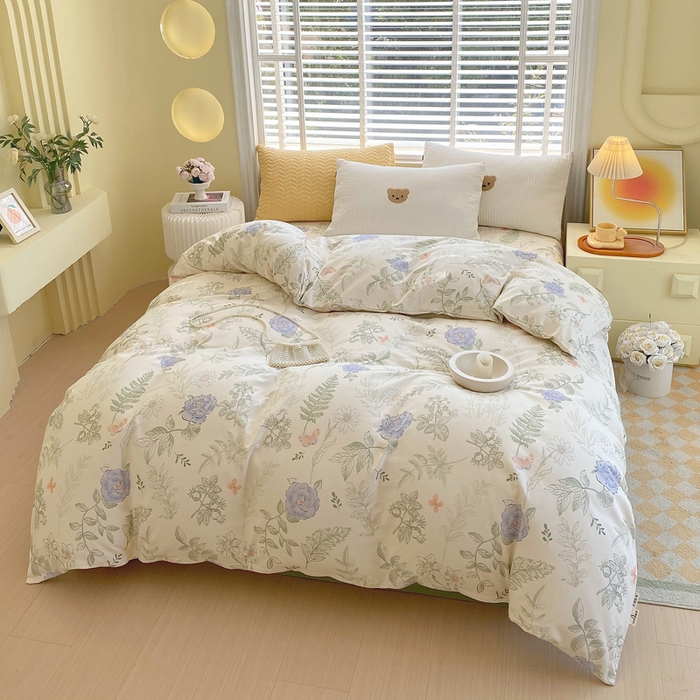 91家纺网 家纺一手货源 找家纺 春皖家纺 2026高端直播热卖非遗A类全棉老粗布加厚床单款三件套-工艺款单被套 逸云