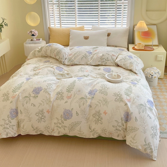 91家纺网 家纺一手货源 找家纺 春皖家纺 2026高端直播热卖非遗A类全棉老粗布加厚床单款三件套-工艺款单被套 逸云