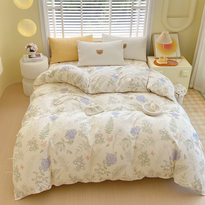 91家纺网 家纺一手货源 找家纺 春皖家纺 2026高端直播热卖非遗A类全棉老粗布加厚床单款三件套-工艺款单被套 逸云