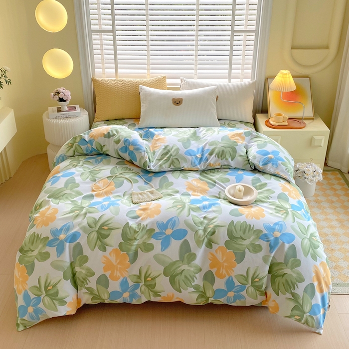 春皖家纺 2026高端直播热卖非遗A类全棉老粗布加厚床单款三件套-工艺款单被套 茶心