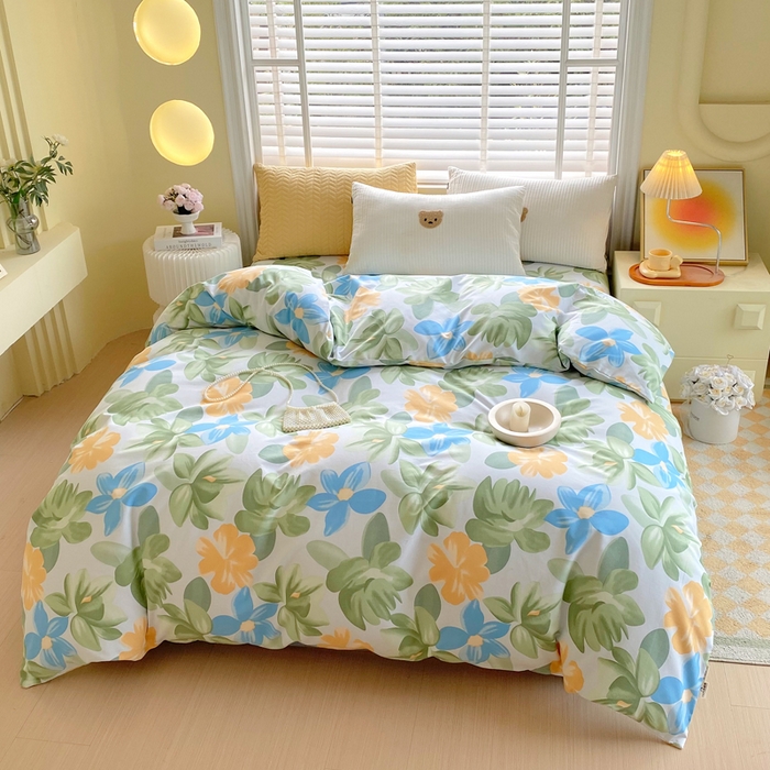 91家纺网 家纺一手货源 找家纺 春皖家纺 2026高端直播热卖非遗A类全棉老粗布加厚床单款三件套-工艺款单被套 茶心