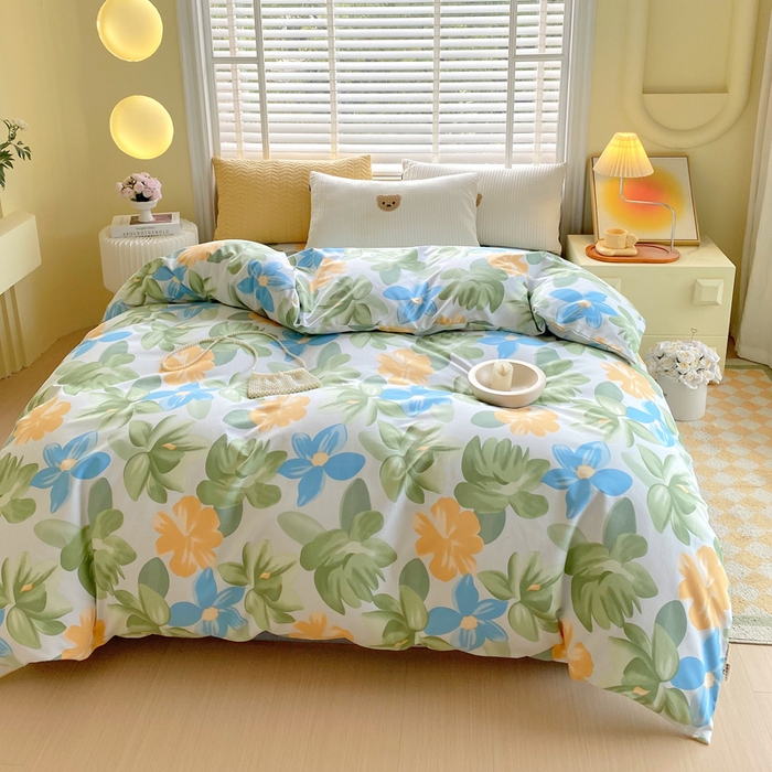 91家纺网 家纺一手货源 找家纺 春皖家纺 2026高端直播热卖非遗A类全棉老粗布加厚床单款三件套-工艺款单被套 茶心