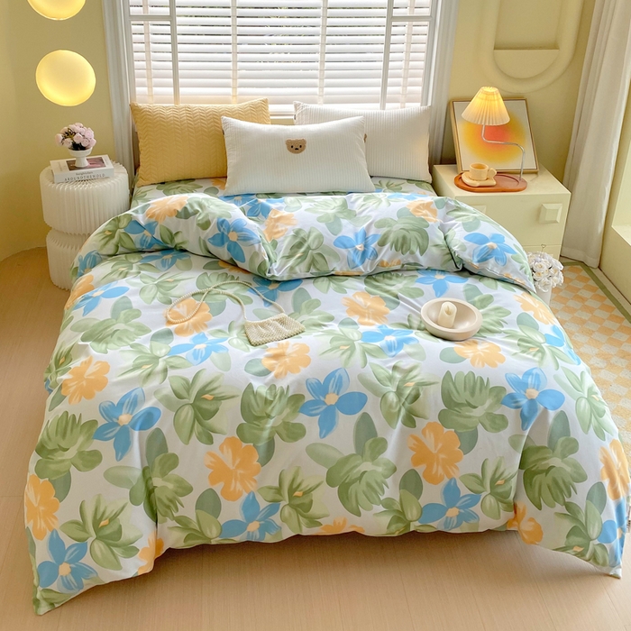 91家纺网 家纺一手货源 找家纺 春皖家纺 2026高端直播热卖非遗A类全棉老粗布加厚床单款三件套-工艺款单被套 茶心