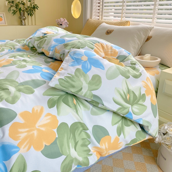 91家纺网 家纺一手货源 找家纺 春皖家纺 2026高端直播热卖非遗A类全棉老粗布加厚床单款三件套-工艺款单被套 茶心